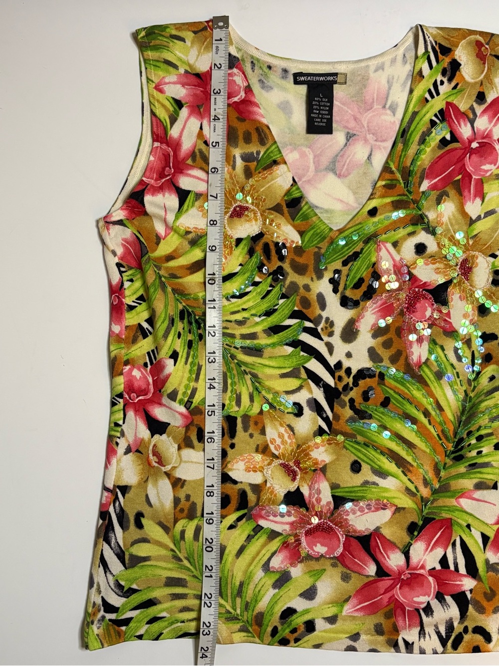 Multicolor Tropical Print Top with Sequins #y2k #zaralarssonstyle - Picture 9 of 9